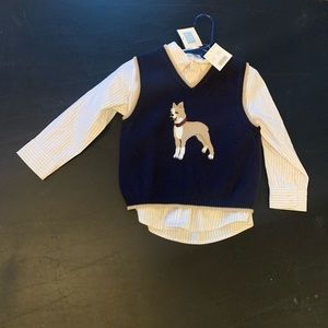 Janie & Jack Boxer Vest, Shirt, & pants bundle